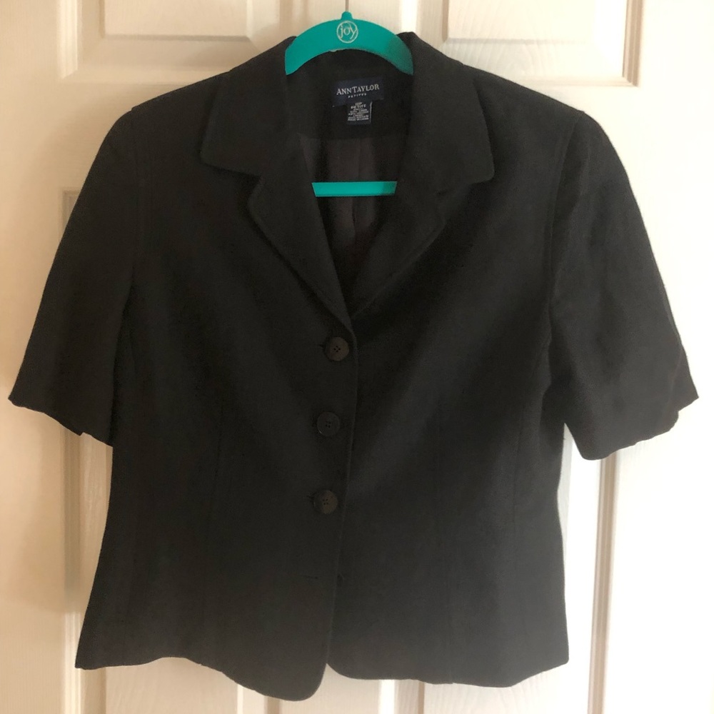 Ann Taylor short sleeved black blazer